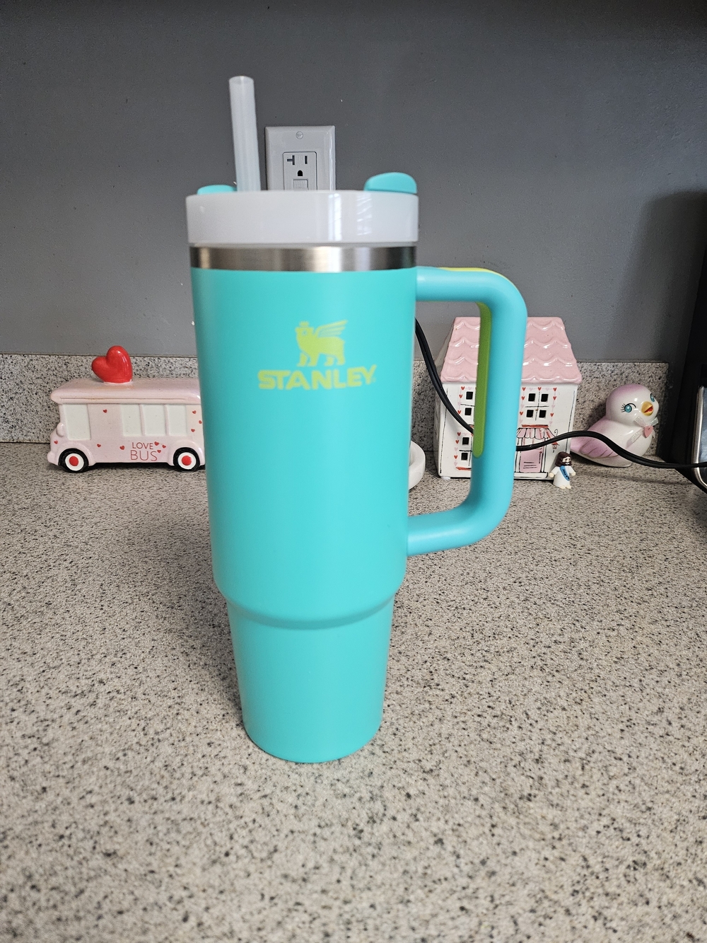 Stanley Turquoise Handle Tumbler - Insulated Travel Mug